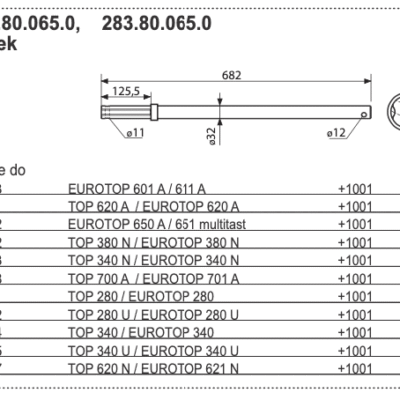 Wałek 32x682 mm - 243.80.065.0 - POTTINGER