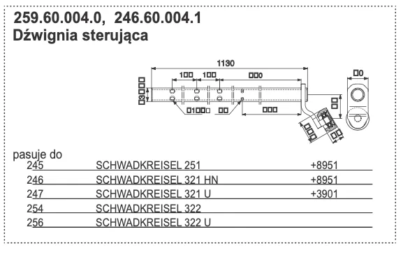 Dźwignia sterująca - 259.60.004.0 - POTTINGER