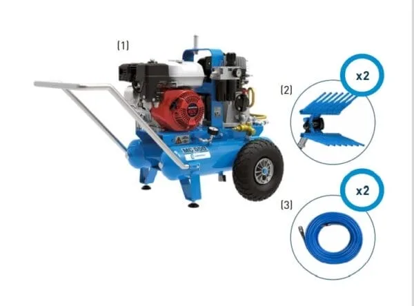Kompresor sadowniczy - MC550 - Kompresor spalinowy z silnikiem HONDA GX220 - Zestaw - KITS.0148 - CAMPAGNOLA