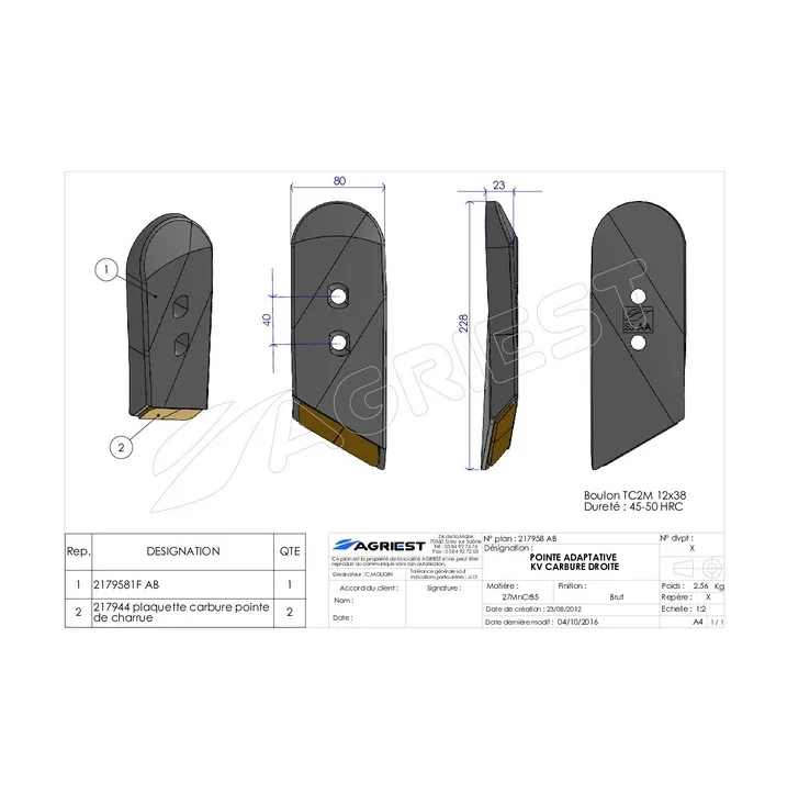 Dłuto - Pasuje do Kverneland 63090 - Lewe - AgriPower