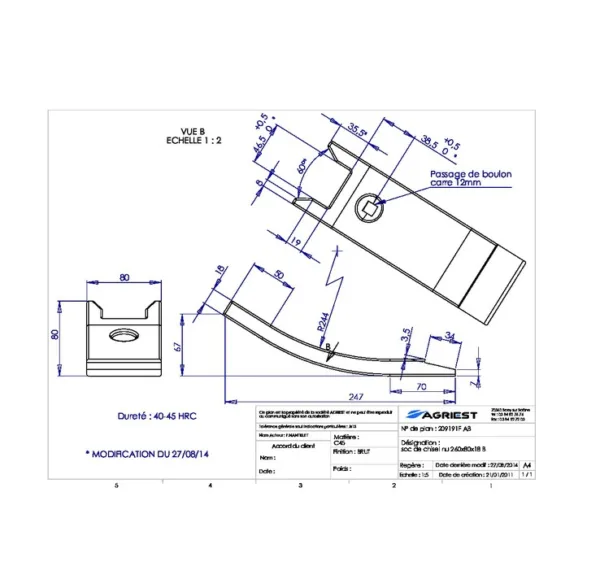 Dłuto kultywatora - Pasuje do HORSCH 340.60.850 260X80X20 - AgriPower