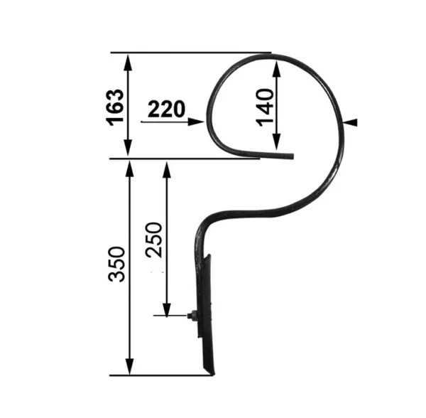 Ząb kultywatora prosty - Prawy - 32x10 GERMINATOR 35x6