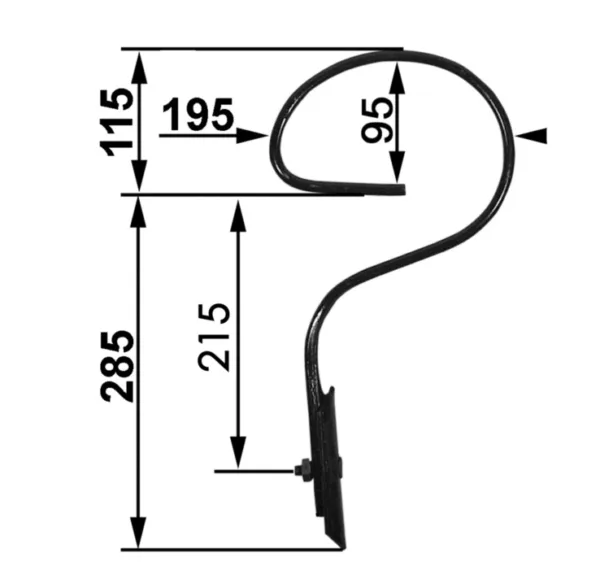 Ząb kultywatora prosty - Prawy - 32x10 GERMINATOR 40x5