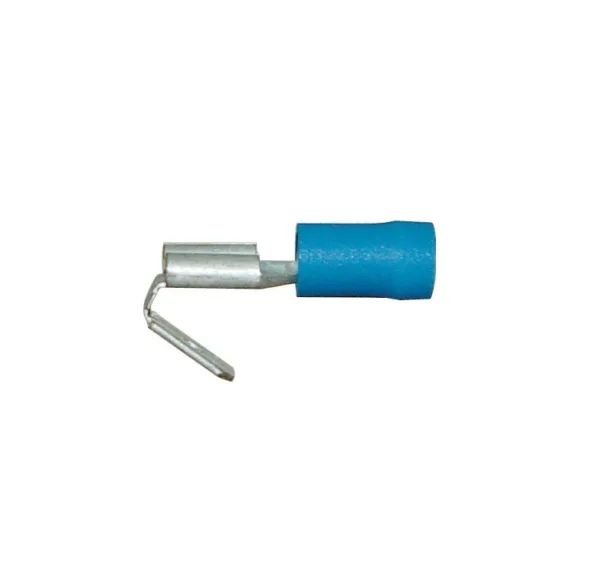 Końcówki płaskie, męskie i żeńskie - 6,3mm - do kabla 2,5mm - kolor niebieski - 15 szt.