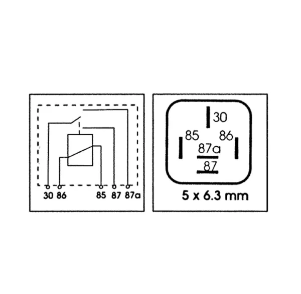 Przekaźnik 12V-20/30A - 5x6,3MM - 5 styków