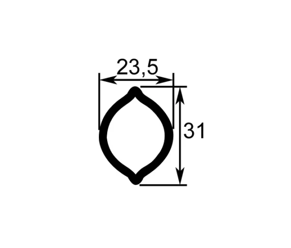 Rura wałka WOM - Typ OOC - 23,5X31X3,6 - Dł. 1000