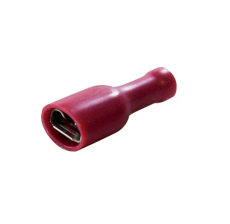 Zaciski płaskie żeńskie izolowane – 6,3mm do kabla 1,5mm – kolor czerwony – 15 szt. – 3810064