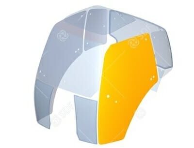 Szyba lewa drzwi zielona gięta - 0.012.1433.0/20 - SDF