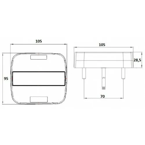 LAMPA TYLNA LED 12/24V 20LED SMD - KAMAR