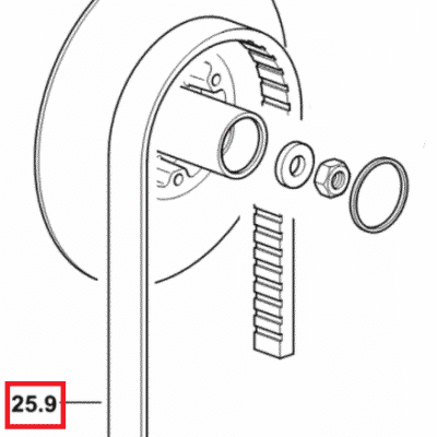 Pas zębaty bębna młócącego - 01145374 - SDF