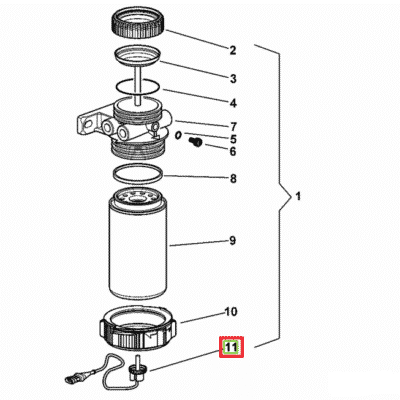 Wskaźnik zatkania filtra paliwa - 0.900.2261.4 - SDF
