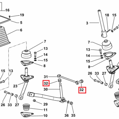 Tulejka plastikowa drążka zmiany biegów - 0.255.6454.0 - SDF