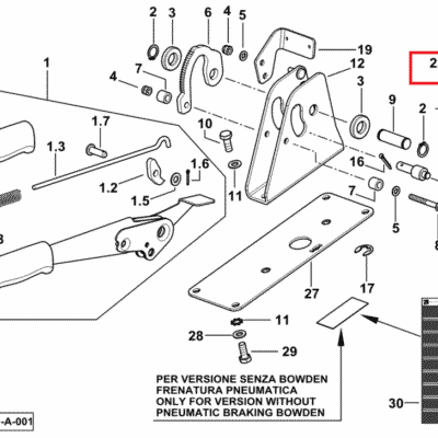 Linka hamulca ręcznego - 0.020.7528.4/20 - SDF