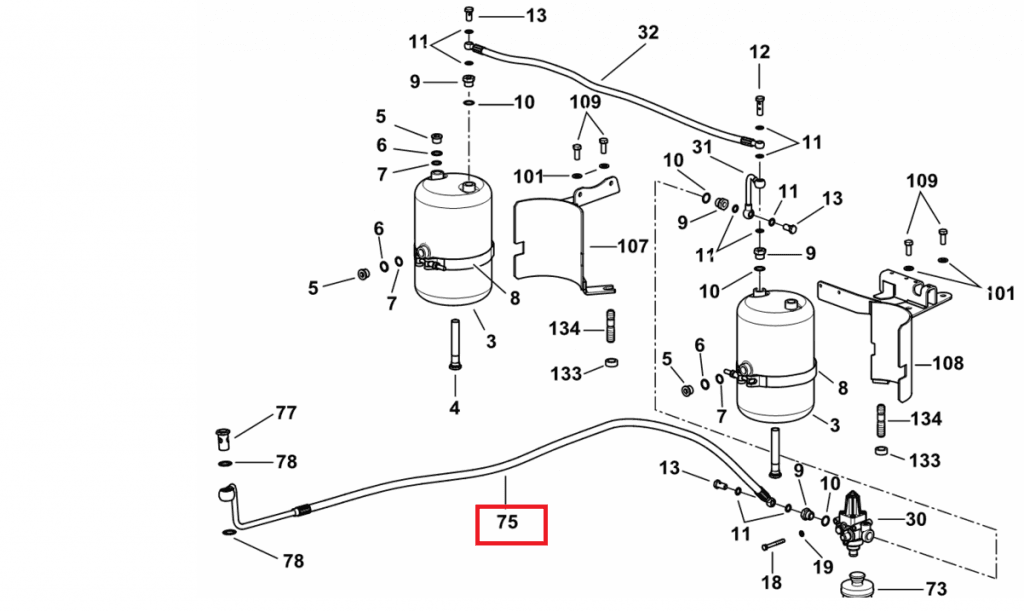 Przewód układu pneumatycznego – 0.015.9645.3/10 – SDF