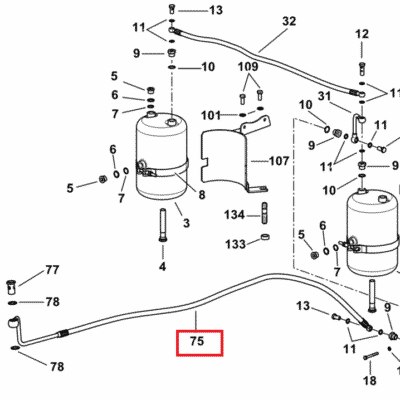 Przewód układu pneumatycznego - 0.015.9645.3/10 - SDF