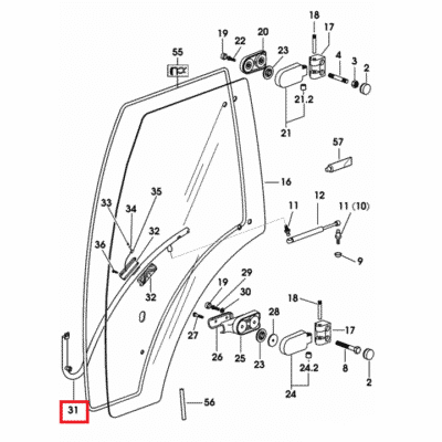 Uchwyt drzwi lewy - 0.013.0764.4/10 - 0.013.0764.0/10 - SDF