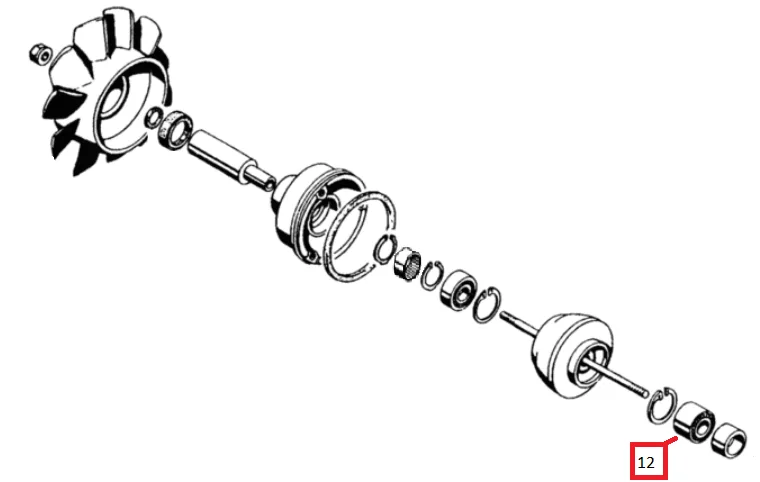 ŁOŻYSKO KULKOWE HYDRAULICZNEJ DMUCHAWY CHŁODZĄCEJ - 01173588 - SDF