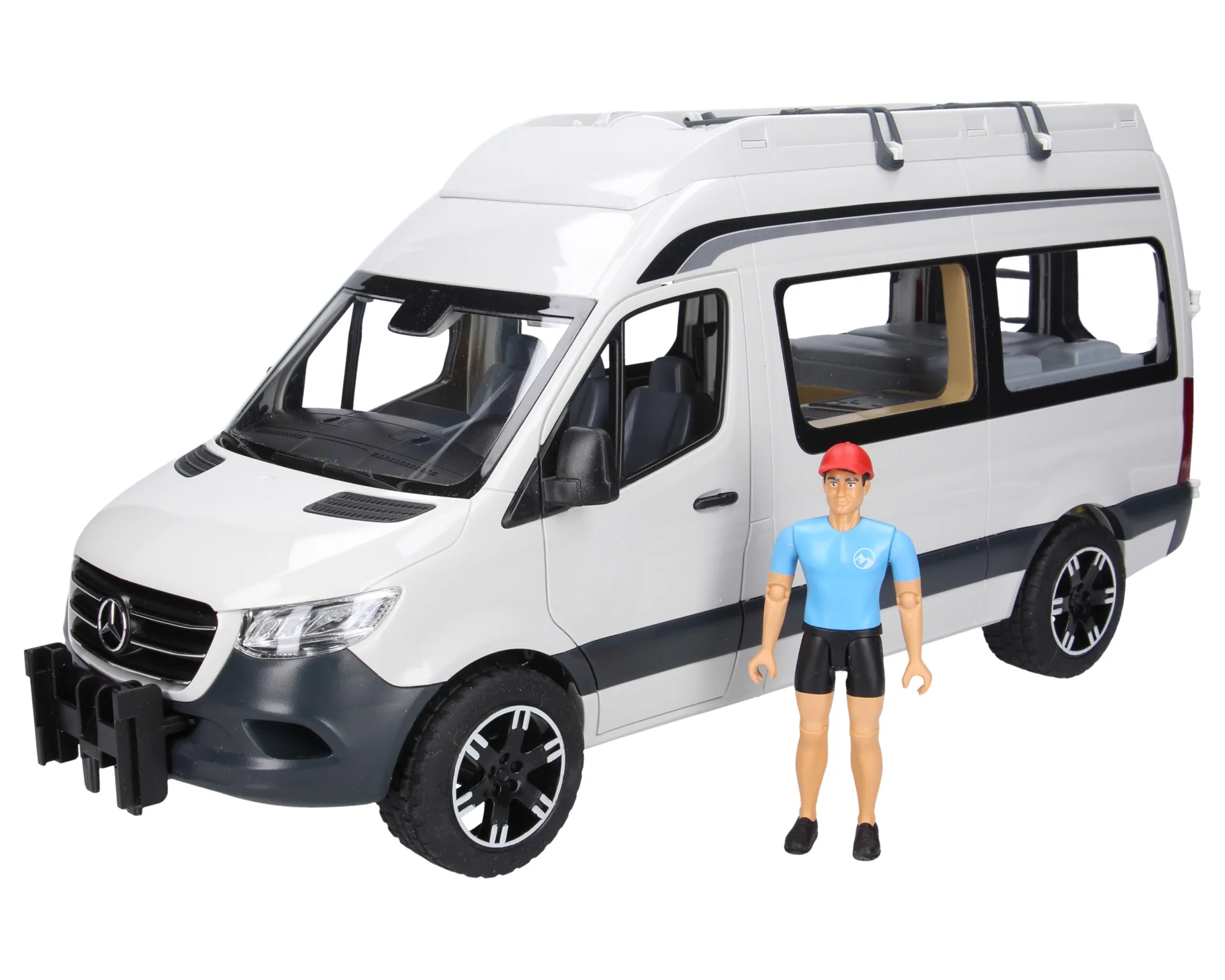 ZABAWKA MB SPRINTER KAMPER BIAŁY Z FIGURKĄ - 02672 - BRUDER