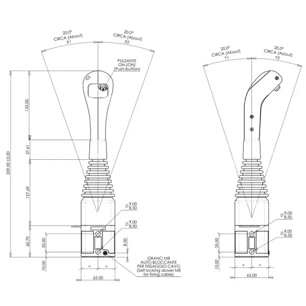 Joystick z 1 przyciskiem - Indemar