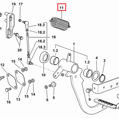 Sprężyna pedału sprzęgła - 2.4049.185.2 - SDF