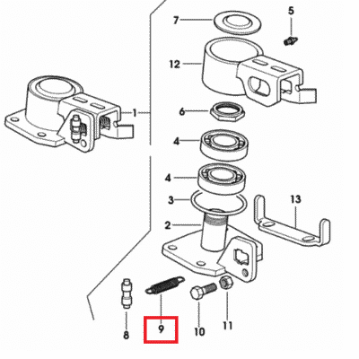 Sprężyna przedniego błotnika - 2.4049.212.2 - SDF