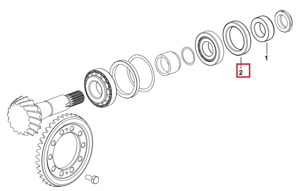 Pierścień uszczelniający przedniego mostu - 2.1529.007.0/10 - SDF