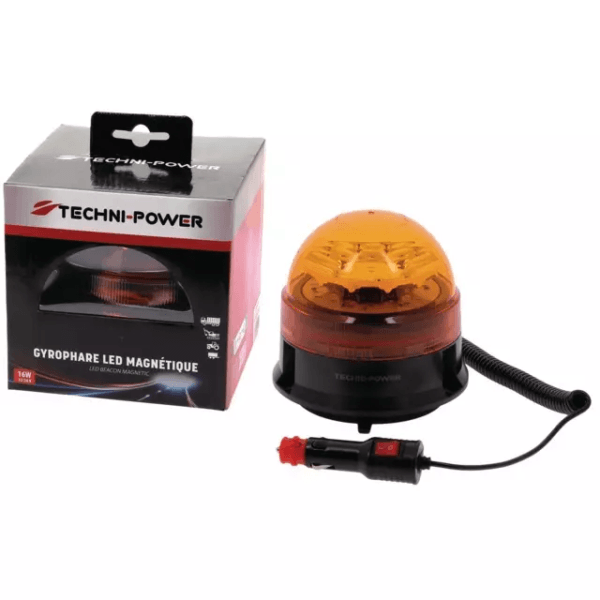 Lampa ostrzegawcza LED - 12/24V R65 Na magnes - 1207137 - TECHNI-POWER