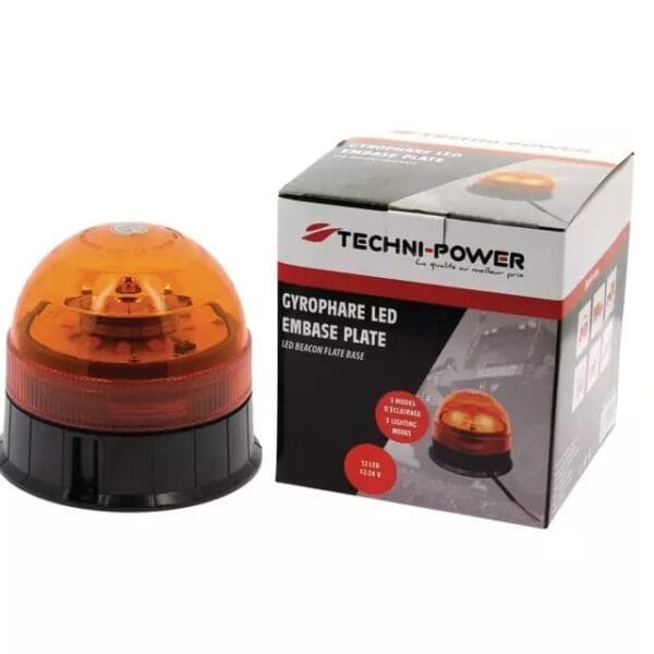 Lampa ostrzegawcza LED - 12/24V R65 Na płaskiej podstawie - 1207138 - TECHNI-POWER
