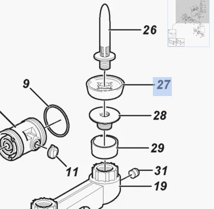 Miseczka gumowa manifoldu CIP do EVANZA 550 - 2150010898 - Delaval