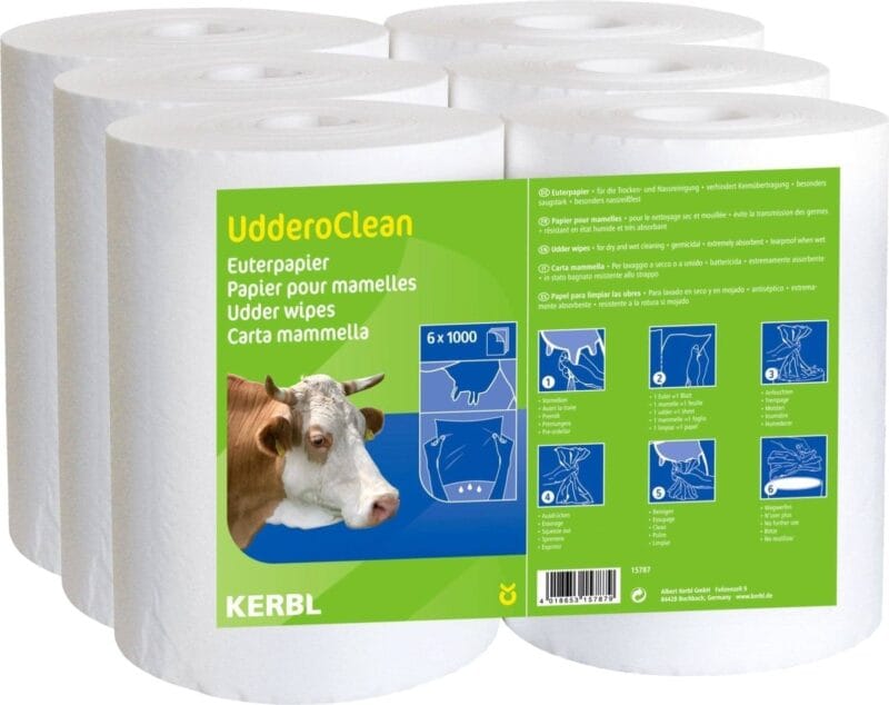 Papier do higieny wymion – Uddero Clean – 21x21cm – 6×1000 list – 15895 – KERBL