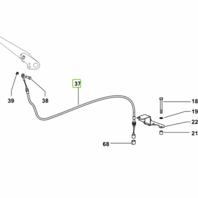Linka hamulca pneumatycznego ręcznego - 0.011.4121.3 - SDF