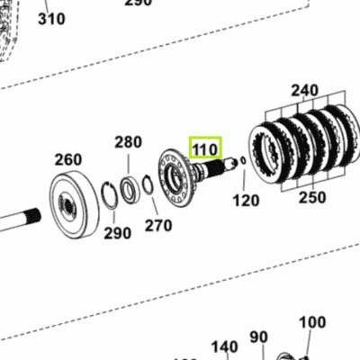 Wał przeniesienia napędu wewnętrzenego kosza - TTV - 0.900.1225.6 - SDF