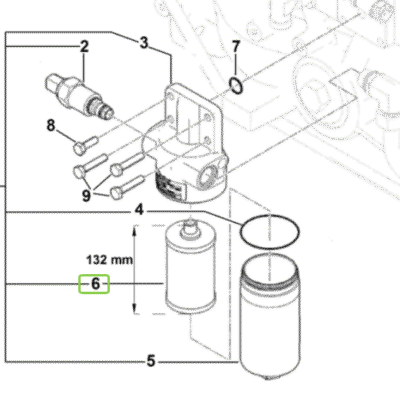 Filtr oleju hydraulicznego skrzyni biegów wkład - H-132mm - 0.900.7794.4 - SDF