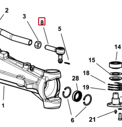 Koncówka drążka kierowniczego - Przegub Kulowy - 0.010.0488.4/10 - SDF 1 Koncówka drążka kierowniczego - Przegub Kulowy - 0.010.0488.4/10 - SDF