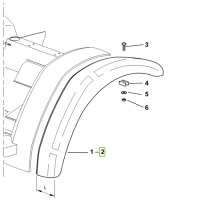 Przedłużenie błotnika lewego - L-240mm - 0.010.7567.0/30 - SDF