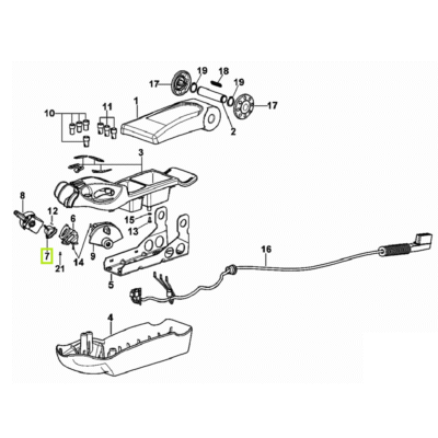 Włącznik kolor pomarańczowy manipulator podłokietnika - 0.015.2200.0/10 - SDF