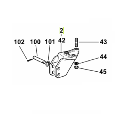 Wspornik jarzmo mocowania tylnego ramienia podnośnika - 0.021.5636.0/10 - SDF