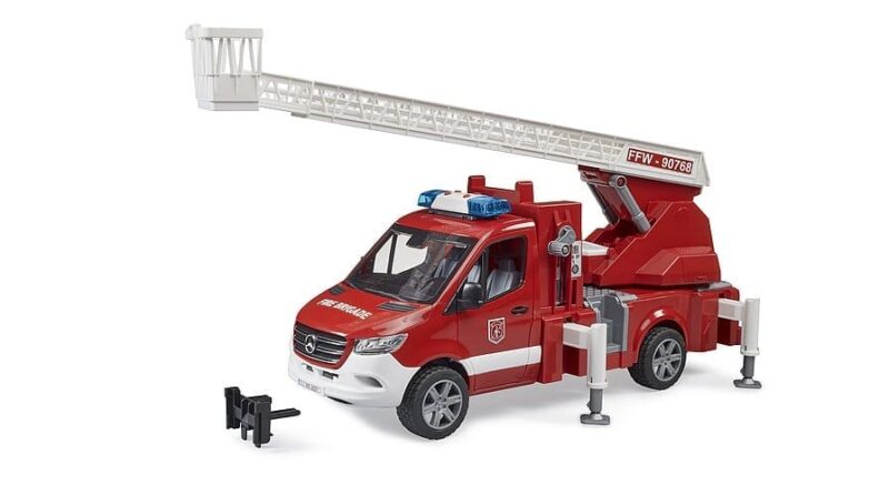 Wóz strażacki Mercedes Sprinter z drabiną i modułem świetlno-dźwiękowym – 02673 – BRUDER