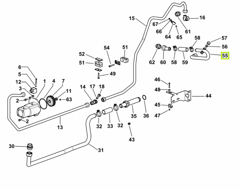 Rura przelewowa pompy Przyłącze – 04453139.3/10 – SDF