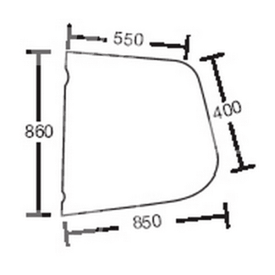 Szyba boczna kabiny lewa - 049498 - MERLO