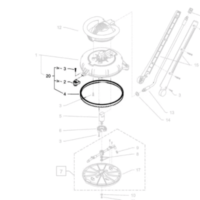 Zestaw naprawczy szczotki - Round Cleaner UFO - 13820 - KRANZLE