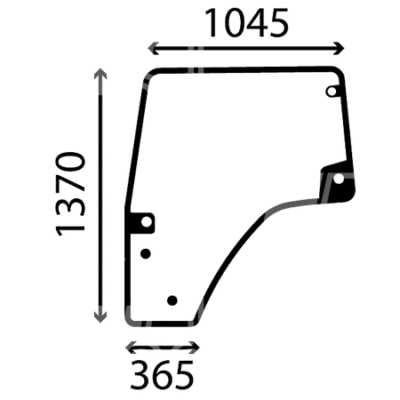 Szyba drzwi wygięta lewa - 0.015.5691.0/20 - 199/001556910/40 - GLASSINTER