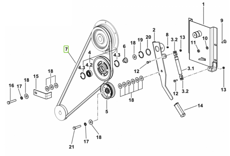 Pas klinowy – 17x11x2123 – 2.4119.212.0 – SDF