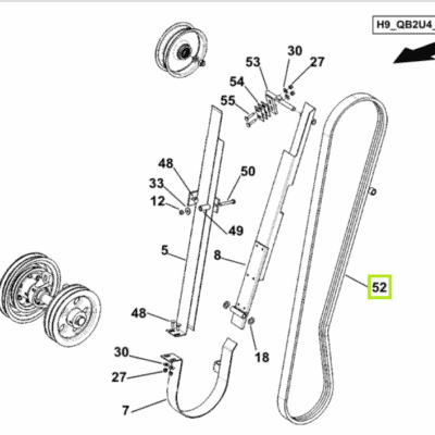 Pas zespolony Pas napędu rozdrabniacza słomy - 2-HC 3355 - 2.4119.261.0 - SDF