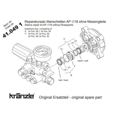 Zestaw naprawczy pompy AP / APG / AM - 410491 - KRANZLE