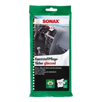 Ściereczki do kokpitu samochodowego - Sonax Plastic Care wipes - 10szt - 415100 - SONAX