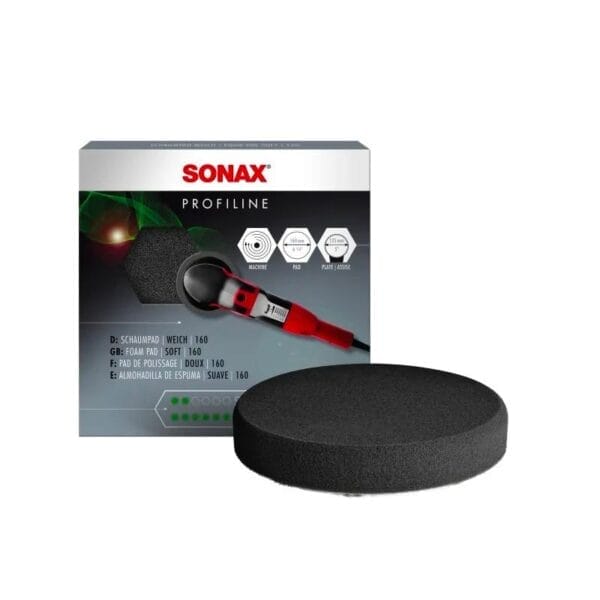 Gąbka polerska czarna - Miękka - Super Soft Fine-Pored Sponge - 160mm - 493241 - SONAX