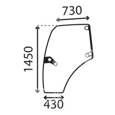Szyba drzwi lewa zamiennik - 0.012.1433.0/20 - 65004063 - GLASSINTER