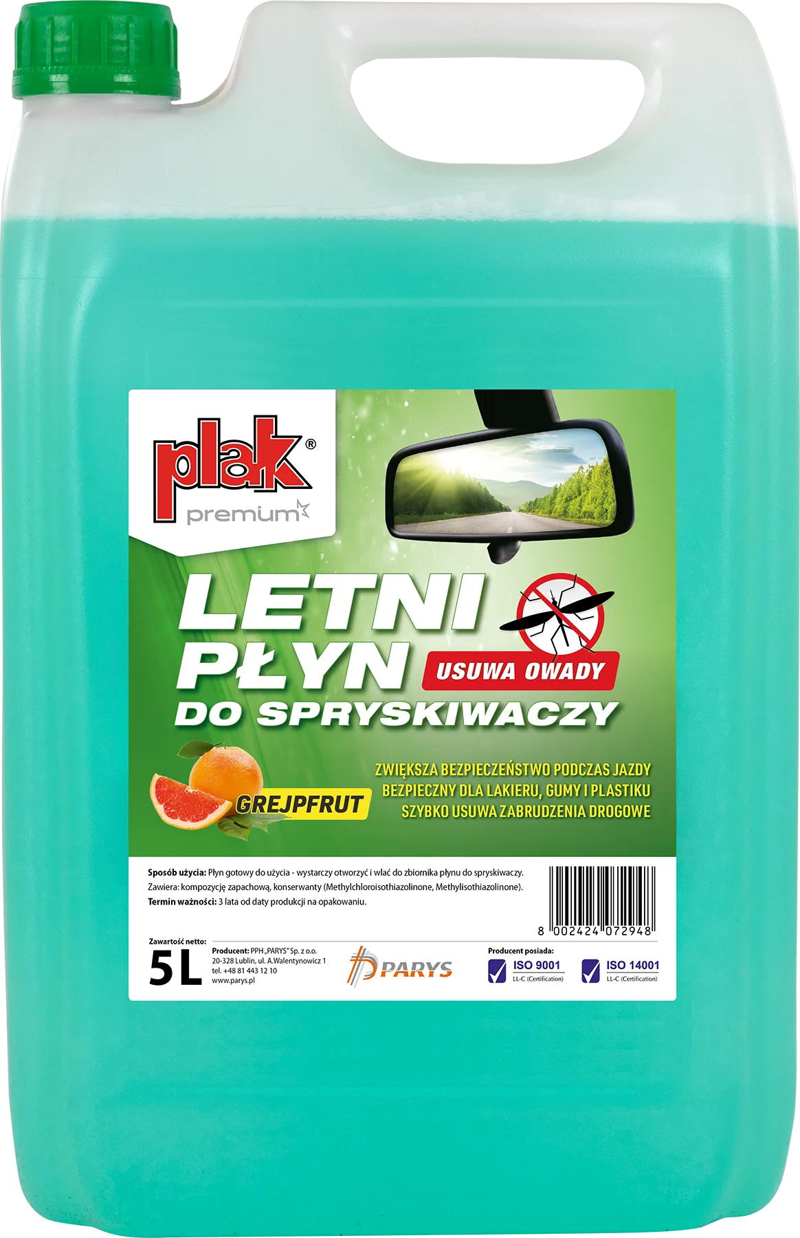 Letni płyn do spryskiwaczy - PREMIUM - 5L - PLAK