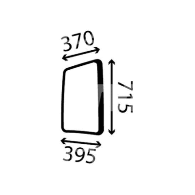 Szyba boczna drzwi - PRAWA WYGIĘTA PRZYCIEMNIA - B39843-02-00 - GLASSINTER